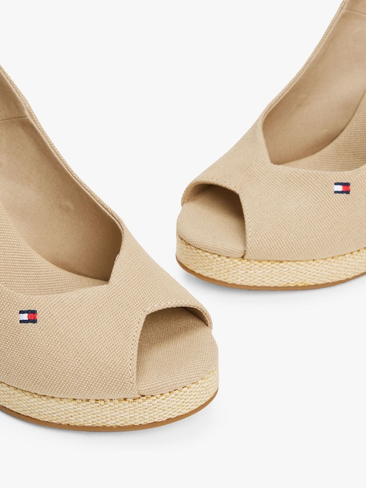 Creme - Tommy Hilfiger Mid Wedge Slingback Sandals - Imagem 7 de 7