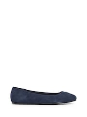 Tommy Hilfiger Space Blue Suede Ballerinas With Hardware - Image 2 of 6