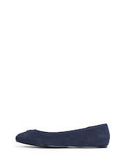 Tommy Hilfiger Space Blue Suede Ballerinas With Hardware - Image 3 of 6