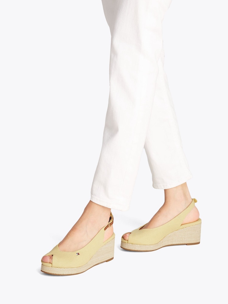 Tommy Hilfiger Yellow Mid Wedge Slingback Sandals - Image 1 of 6