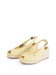 Tommy Hilfiger Yellow Mid Wedge Slingback Sandals - Image 4 of 6