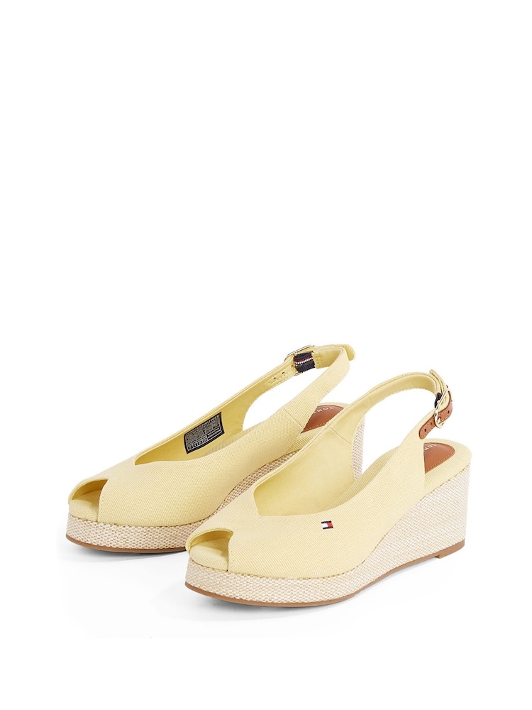 Tommy Hilfiger Yellow Mid Wedge Slingback Sandals - Image 4 of 6