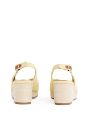 Tommy Hilfiger Yellow Mid Wedge Slingback Sandals - Image 5 of 6