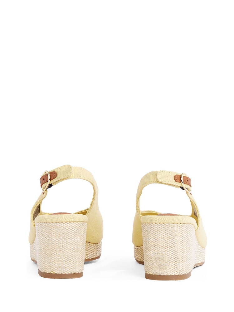Tommy Hilfiger Yellow Mid Wedge Slingback Sandals - Image 5 of 6