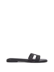 Tommy Hilfiger Black Logo Strap Mules - Image 2 of 6