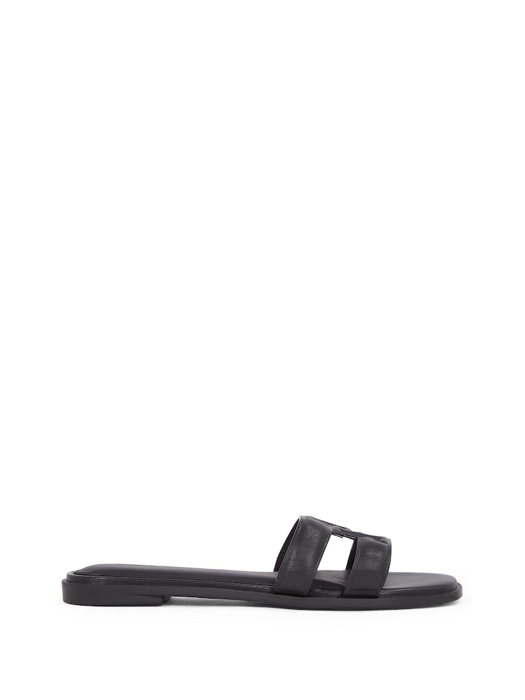 Tommy Hilfiger Black Logo Strap Mules - Image 2 of 6