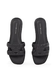Tommy Hilfiger Black Logo Strap Mules - Image 6 of 6