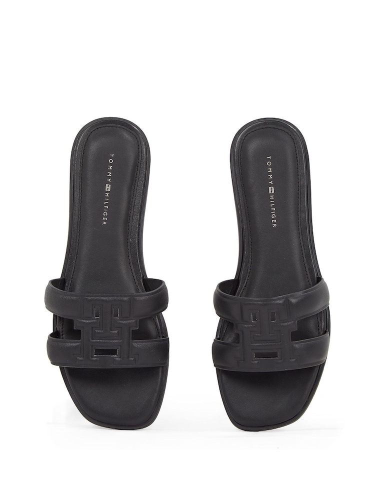 Tommy Hilfiger Black Logo Strap Mules - Image 6 of 6