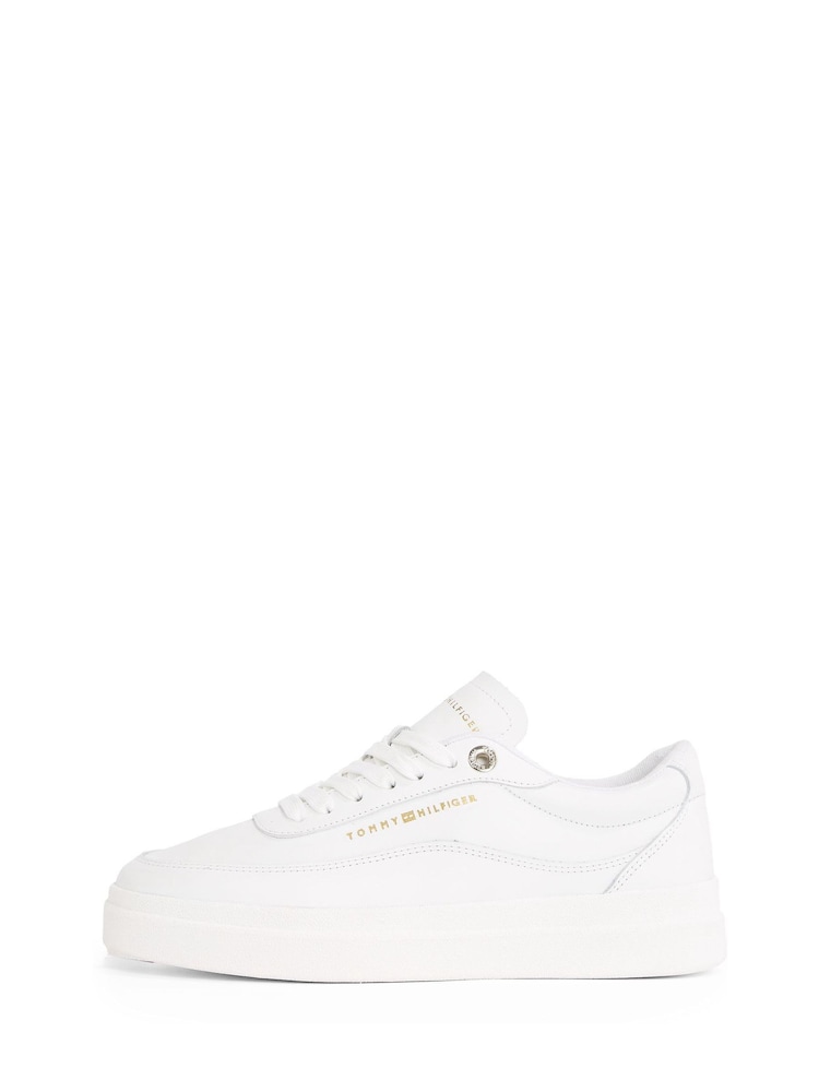 Tommy Hilfiger White Modern Court Leather Trainers - Image 2 of 6 Tommy Hilfiger White Modern Court Leather Trainers - Image 2 of 6