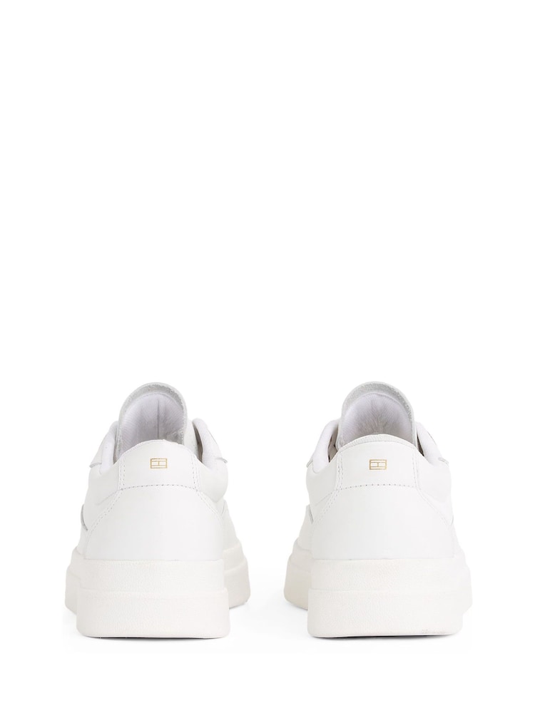 Tommy Hilfiger White Modern Court Leather Trainers - Image 4 of 6