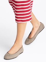 Tommy Hilfiger Tan Suede Ballerinas With Hardware - Image 1 of 6