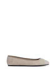 Tommy Hilfiger Tan Suede Ballerinas With Hardware - Image 2 of 6