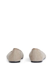 Tommy Hilfiger Tan Suede Ballerinas With Hardware - Image 5 of 6