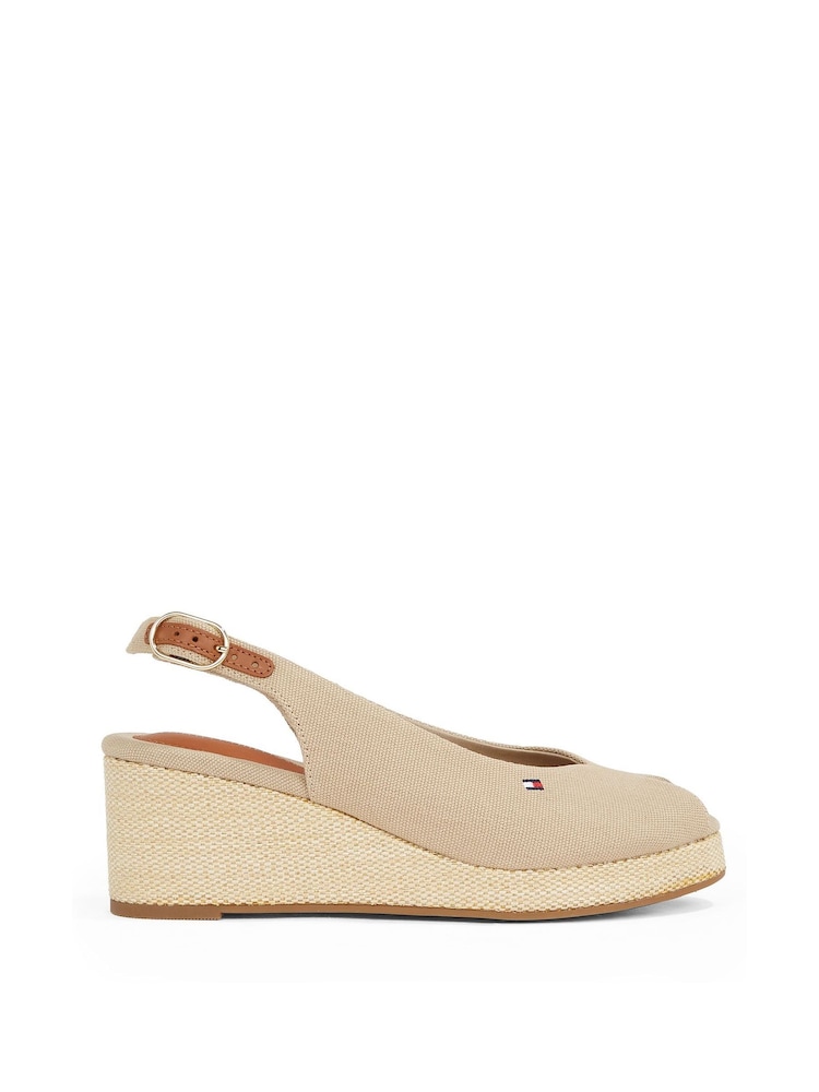 Tommy Hilfiger Brown Mid Wedge Slingback Sandals - Image 2 of 6