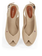 Tommy Hilfiger Brown Mid Wedge Slingback Sandals - Image 6 of 6