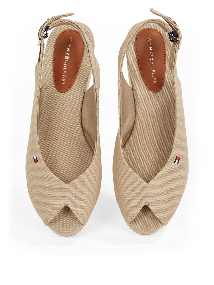 Tommy Hilfiger Brown Mid Wedge Slingback Sandals - Image 6 of 6
