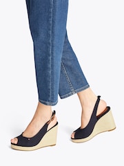Tommy Hilfiger Black Mid Wedge Slingback Sandals - Image 1 of 6
