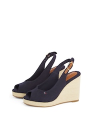 Tommy Hilfiger Black Mid Wedge Slingback Sandals - Image 4 of 6