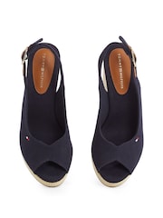 Tommy Hilfiger Black Mid Wedge Slingback Sandals - Image 5 of 6