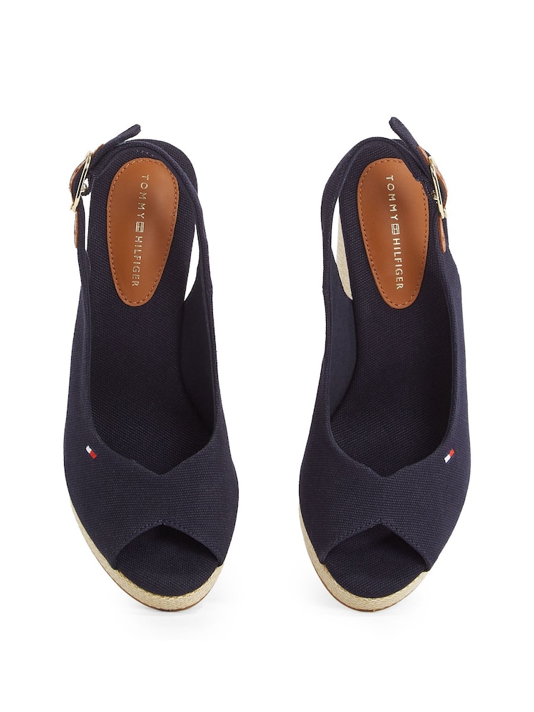Tommy Hilfiger Black Mid Wedge Slingback Sandals - Image 5 of 6