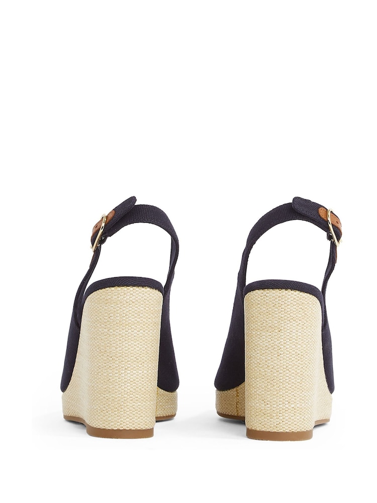 Tommy Hilfiger Black Mid Wedge Slingback Sandals - Image 6 of 6