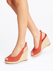 Tommy Hilfiger Mid Pink High Wedge Slingback Espadrilles - Image 1 of 6