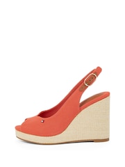 Tommy Hilfiger Mid Pink High Wedge Slingback Espadrilles - Image 3 of 6