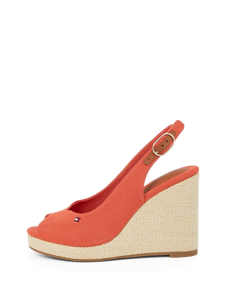 Tommy Hilfiger Mid Pink High Wedge Slingback Espadrilles - Image 3 of 6