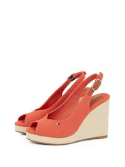 Tommy Hilfiger Mid Pink High Wedge Slingback Espadrilles - Image 4 of 6