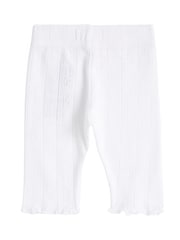 Tommy Hilfiger White Essential Pointelle 100% Cotton Leggings - Image 2 of 2