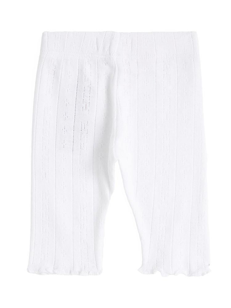 Tommy Hilfiger White Essential Pointelle 100% Cotton Leggings - Image 2 of 2