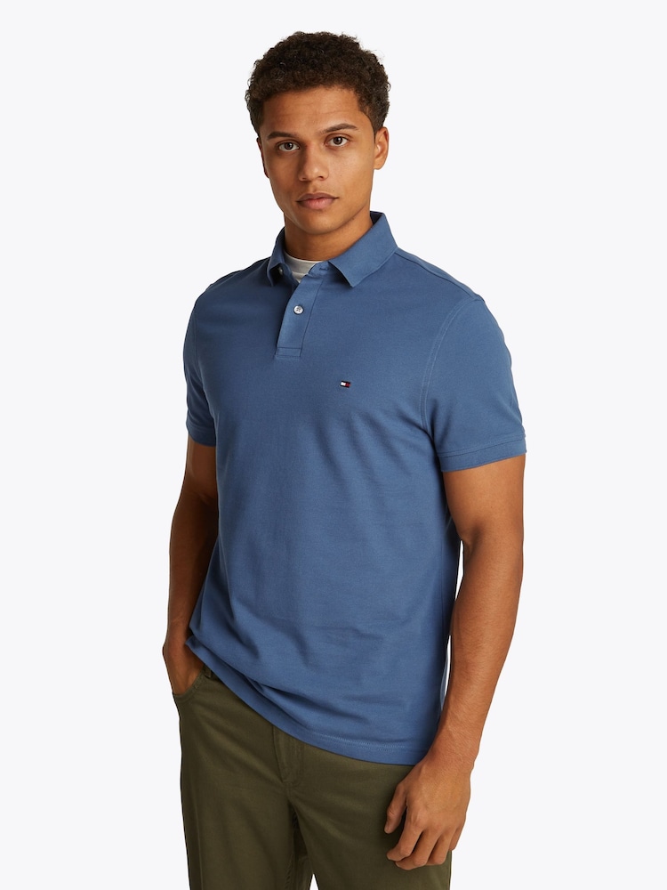 Tommy Hilfiger Light Blue 1985 Regular Fit Stretch Polo Shirt - Image 1 of 7