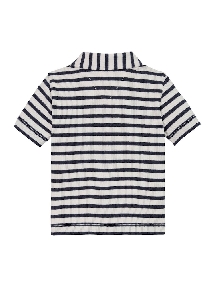 Hellblau - Tommy Hilfiger Rib Stripe Short Sleeve Polo Shirt - Bild 2 von 2