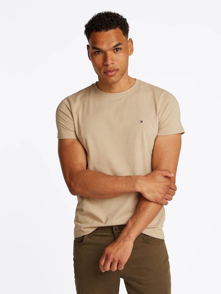 Luonnollinen - Tommy Hilfiger Slim Stretch- Cotton T-paita - Kuva 1 / 6