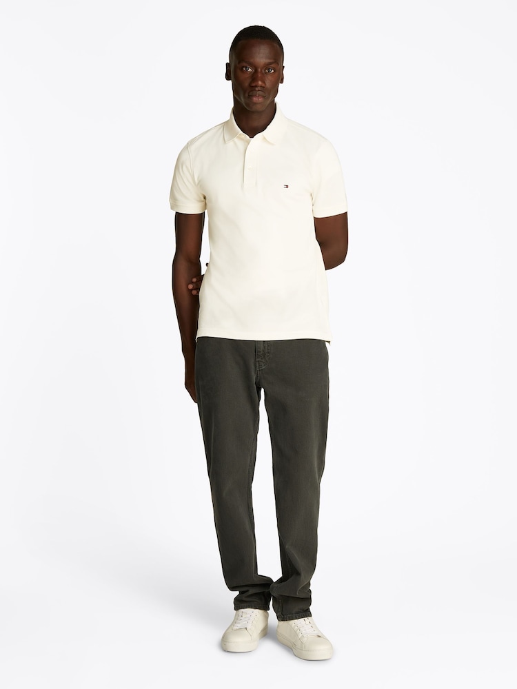 Tommy Hilfiger Cream 1985 Slim Stretch Cotton Polo Shirt - Image 2 of 6
