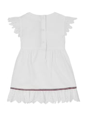 Tommy Hilfiger White Broderie Anglaise Short Sleeve Dress - Image 2 of 3