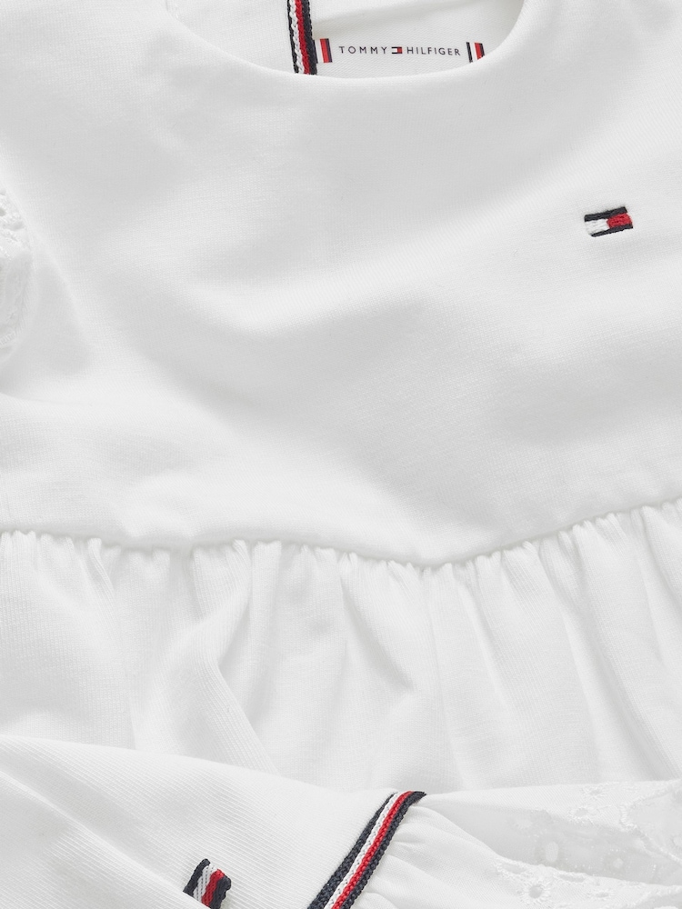 Tommy Hilfiger White Broderie Anglaise Short Sleeve Dress - Image 3 of 3