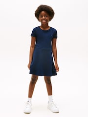 Tommy Hilfiger Blue Essential Skater 100% Cotton Dress - Image 1 of 5
