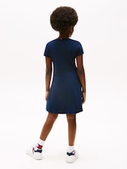 Tommy Hilfiger Blue Essential Skater 100% Cotton Dress - Image 2 of 5