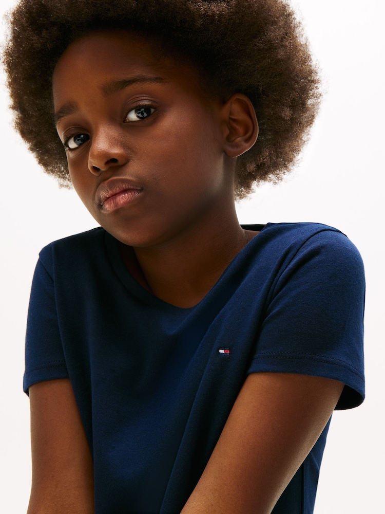 Tommy Hilfiger Blue Essential Skater 100% Cotton Dress - Image 3 of 5