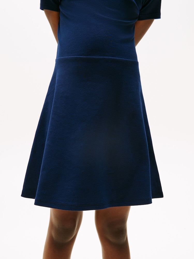 Tommy Hilfiger Blue Essential Skater 100% Cotton Dress - Image 4 of 5