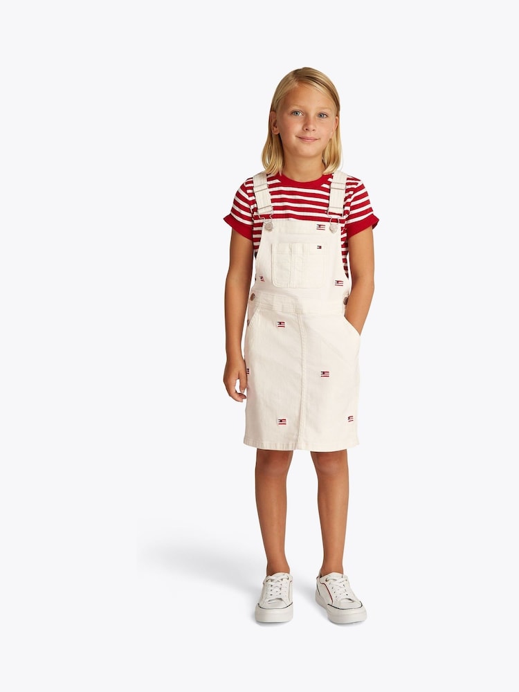 Tommy Hilfiger Cream Dungaree Dress - Image 1 of 6 Tommy Hilfiger Cream Dungaree Dress - Image 1 of 6