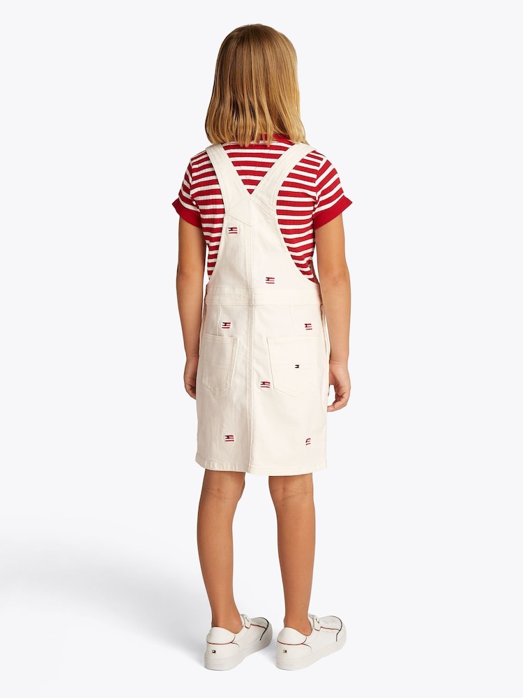 Tommy Hilfiger Cream Dungaree Dress - Image 2 of 6 Tommy Hilfiger Cream Dungaree Dress - Image 2 of 6