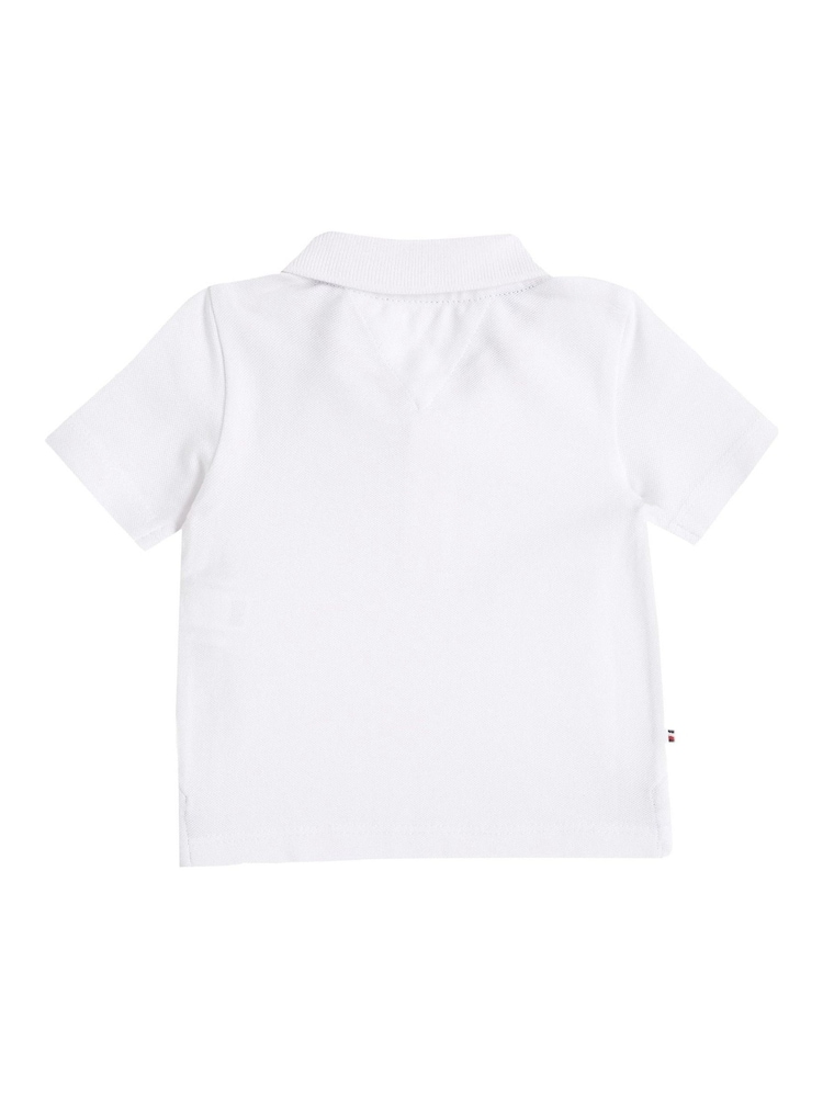 Tommy Hilfiger White Essential Flag Short Sleeve Polo Shirt - Image 2 of 2 Tommy Hilfiger White Essential Flag Short Sleeve Polo Shirt - Image 2 of 2