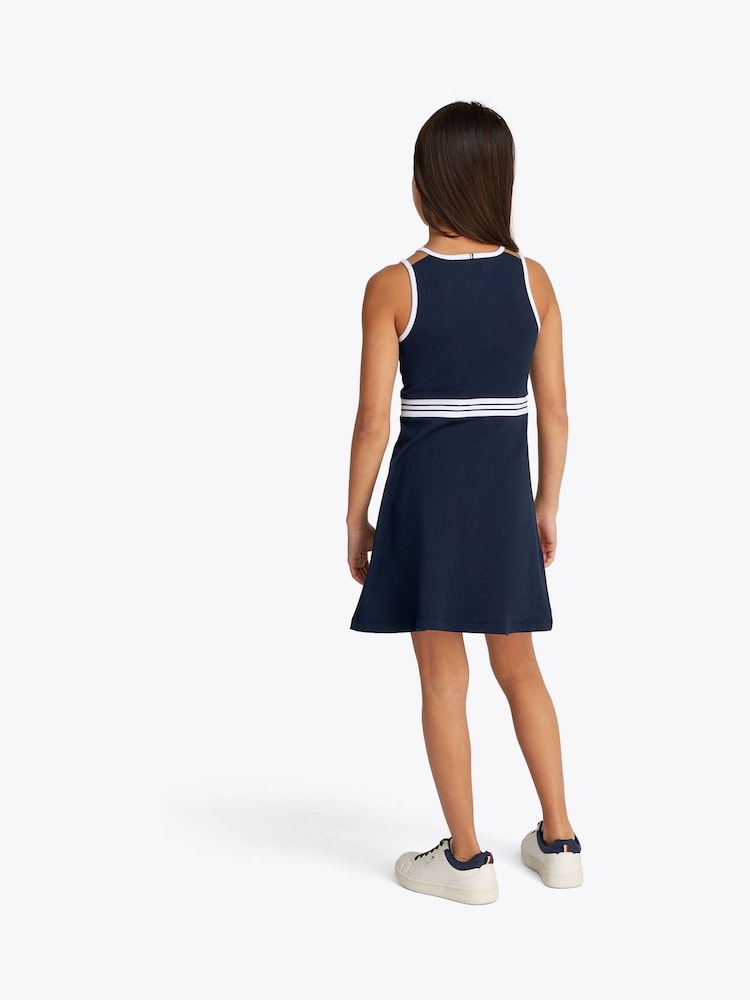 Tommy Hilfiger Blue Contrast Binding Skater Dress - Image 2 of 5
