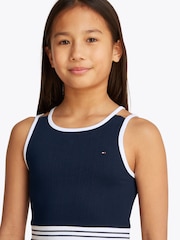 Tommy Hilfiger Blue Contrast Binding Skater Dress - Image 3 of 5