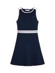 Tommy Hilfiger Blue Contrast Binding Skater Dress - Image 4 of 5