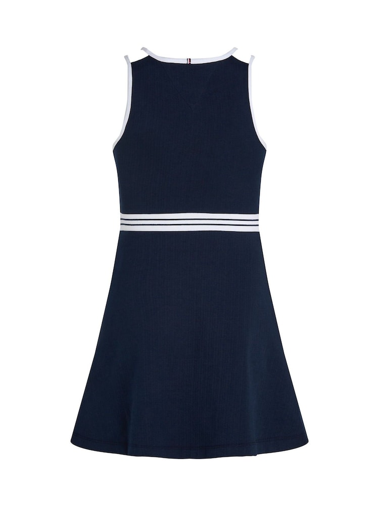 Tommy Hilfiger Blue Contrast Binding Skater Dress - Image 5 of 5