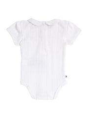 Tommy Hilfiger White 100% Cotton Essential Pointelle Short Sleeve Bodysuit - Image 1 of 2