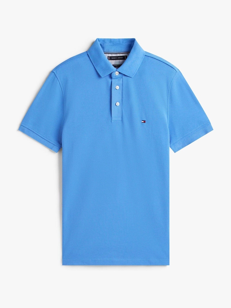 Tommy Hilfiger Dark Blue 1985 Slim Stretch Cotton Polo Shirt - Image 5 of 5 Tommy Hilfiger Dark Blue 1985 Slim Stretch Cotton Polo Shirt - Image 5 of 5